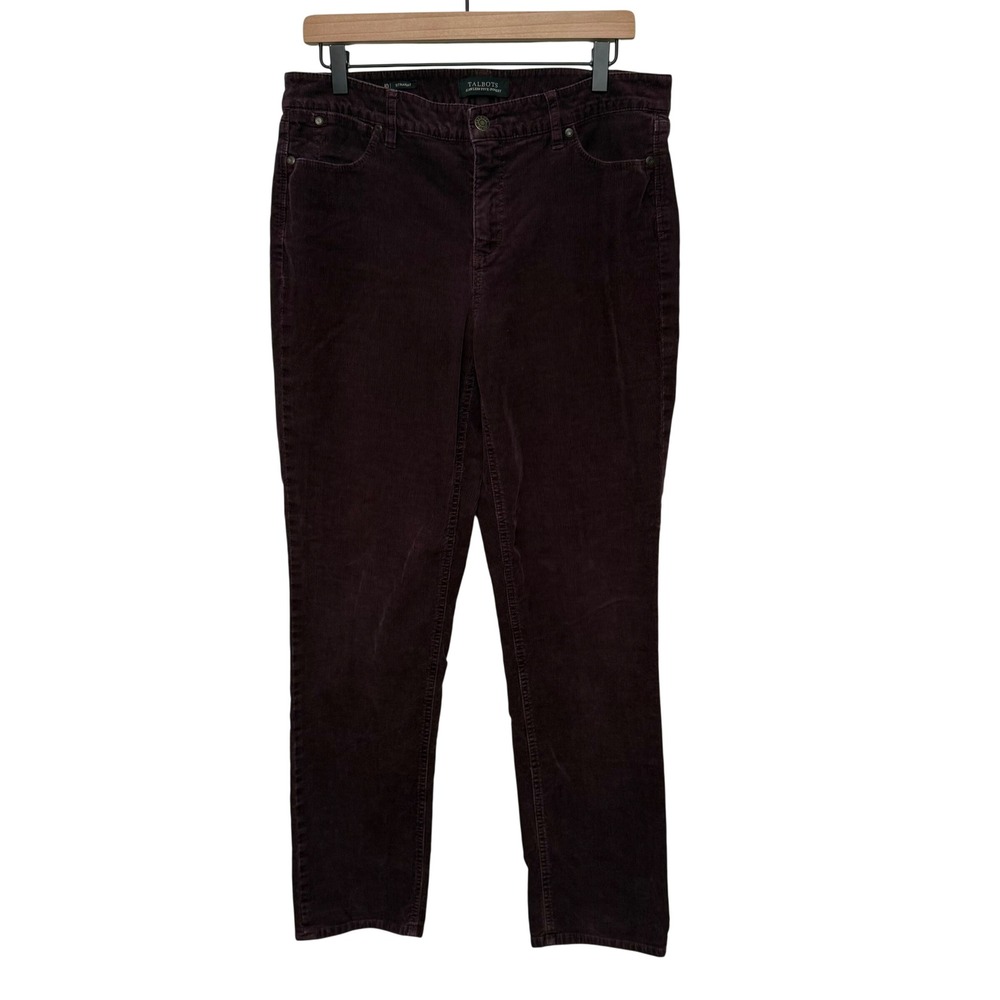 Talbots Flawless Five-Pocket Corduroy Pants Womens 10 Straight Purple Stretch